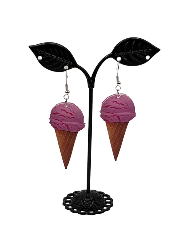 Ice cream cone earrings - Collectors World Toys Hover Image