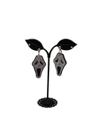 Silver Glitter Scream Earrings