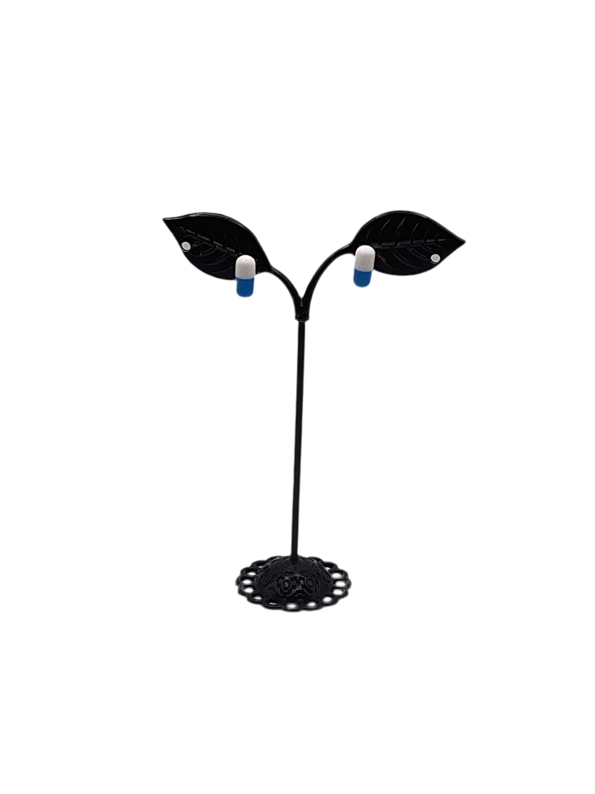 Blue and White Pill earrings