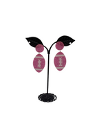 Pink football earrings