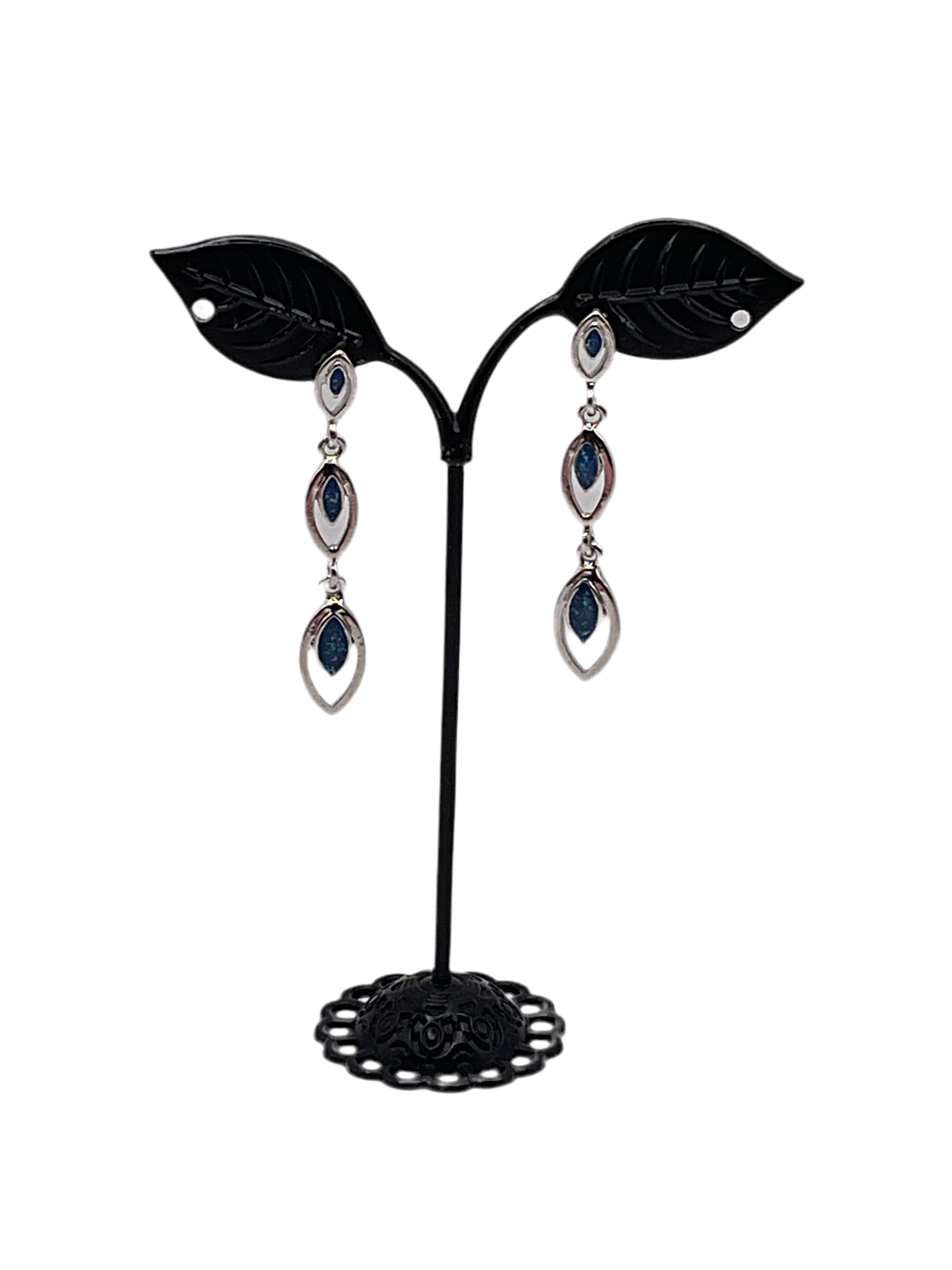 Silver stud/drop earrings Main image