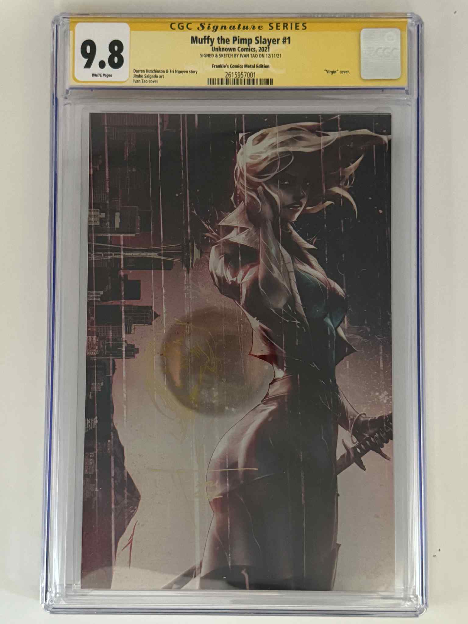 [Signed by Ivan Tao] [METAL] Muffy The Pimp Slayer #1 CGC 9.8 Yellow Label Ivan Tao Exclusive Virgin Var Main image