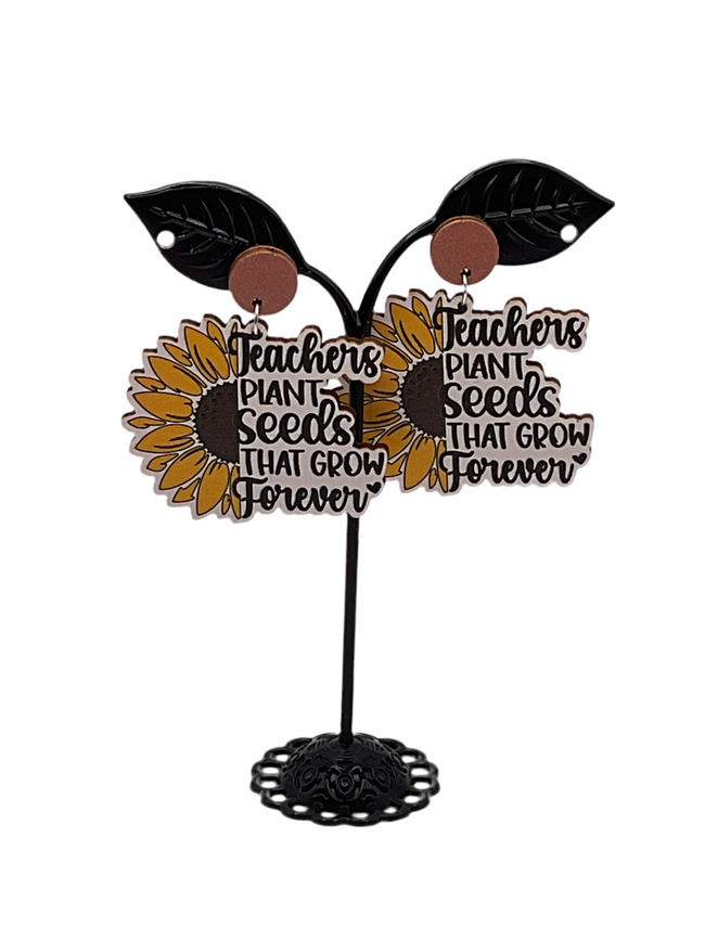 Teacher Sunflower Earrings Hover Image