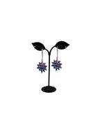 Blue and Purple Snowflake Earrings