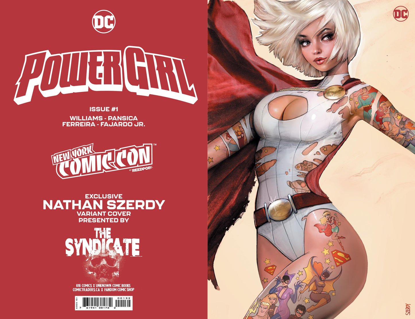 [Signed by Nathan Szerdy] POWER GIRL #1 NATHAN SZERDY (616) EXCLUSIVE FOIL NYCC VIRGIN VAR [IN STOCK] - Collectors World Toys