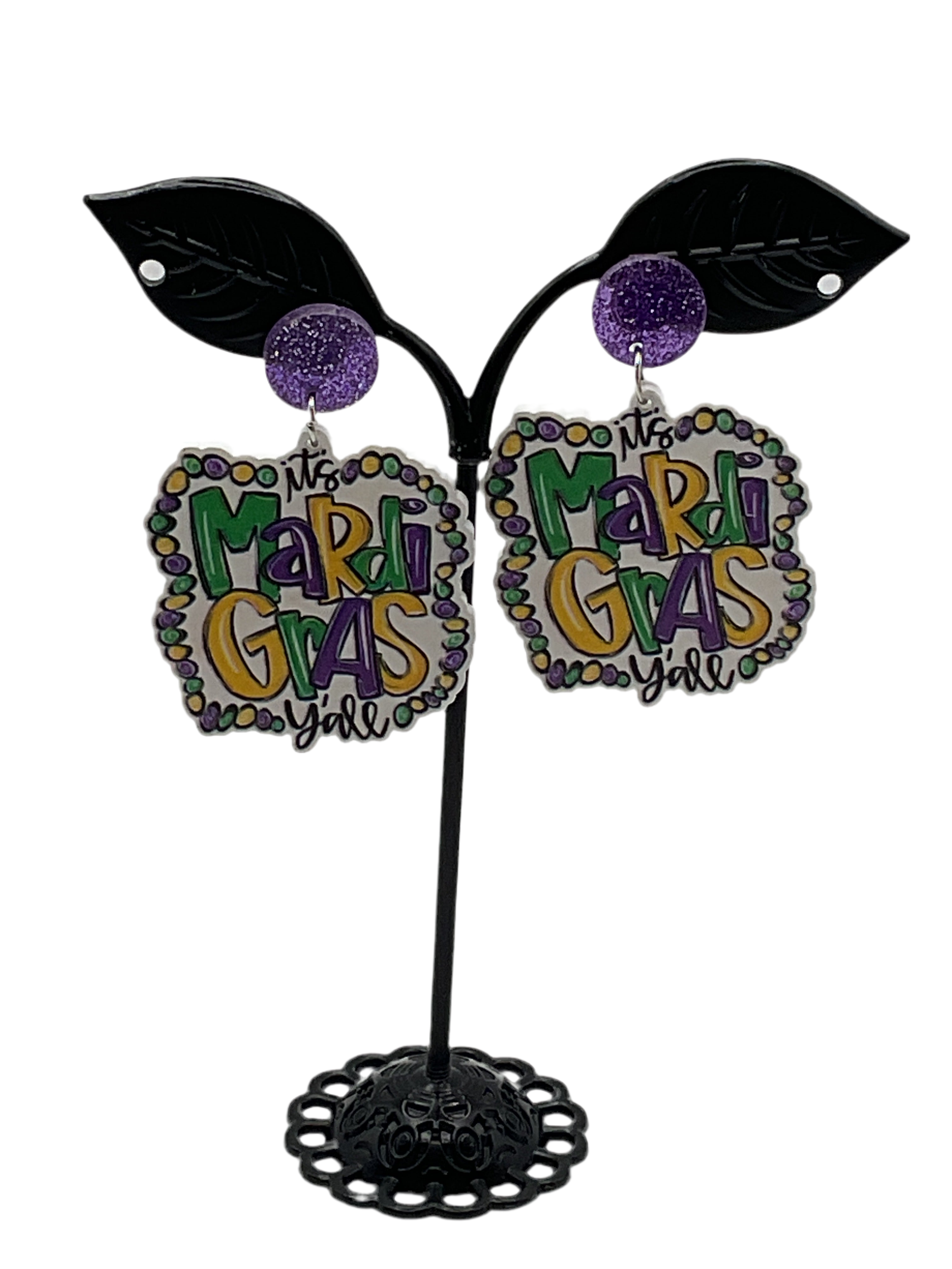 Mardi Gras earrings Main image