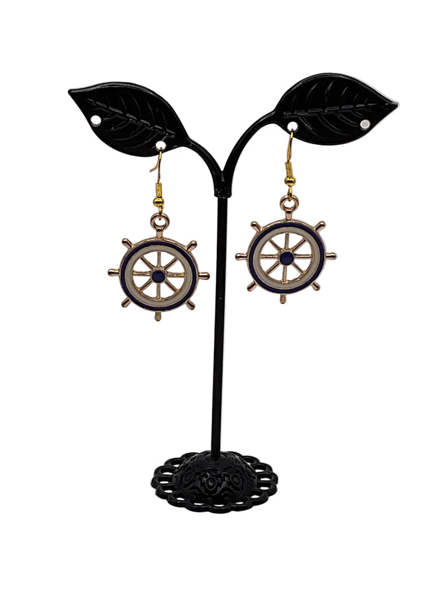 Ship Wheel Earrings Hover Image