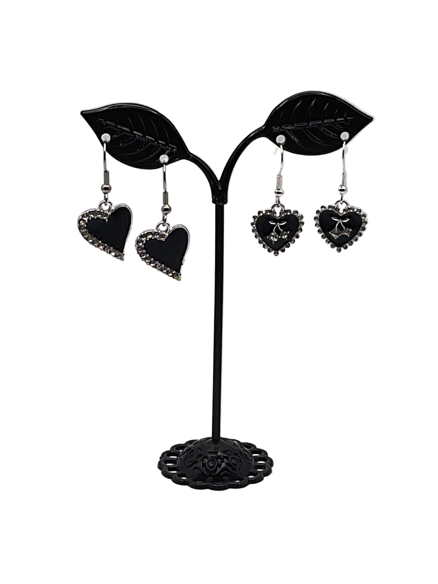 Black Heart Earrings 2