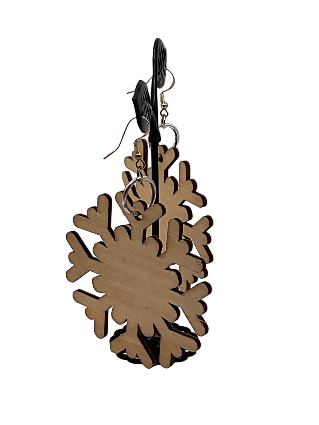 Cheetah print snowflake earrings