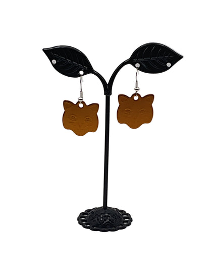 Cat Head Tag Earrings