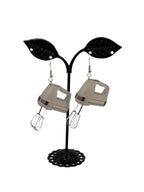 White mixer earrings