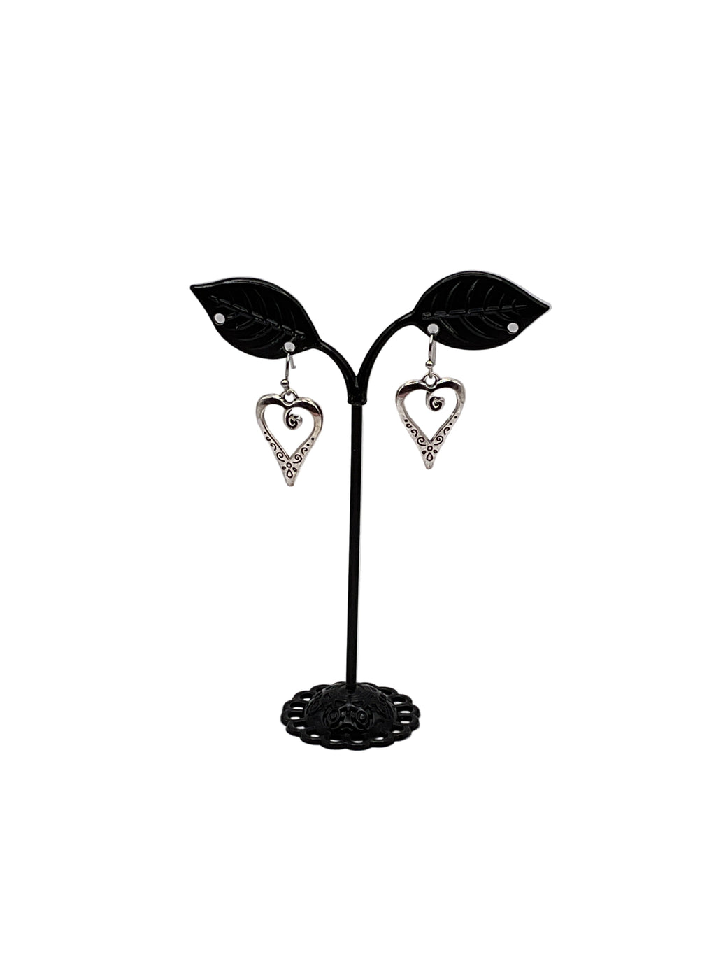 Silver heart earrings