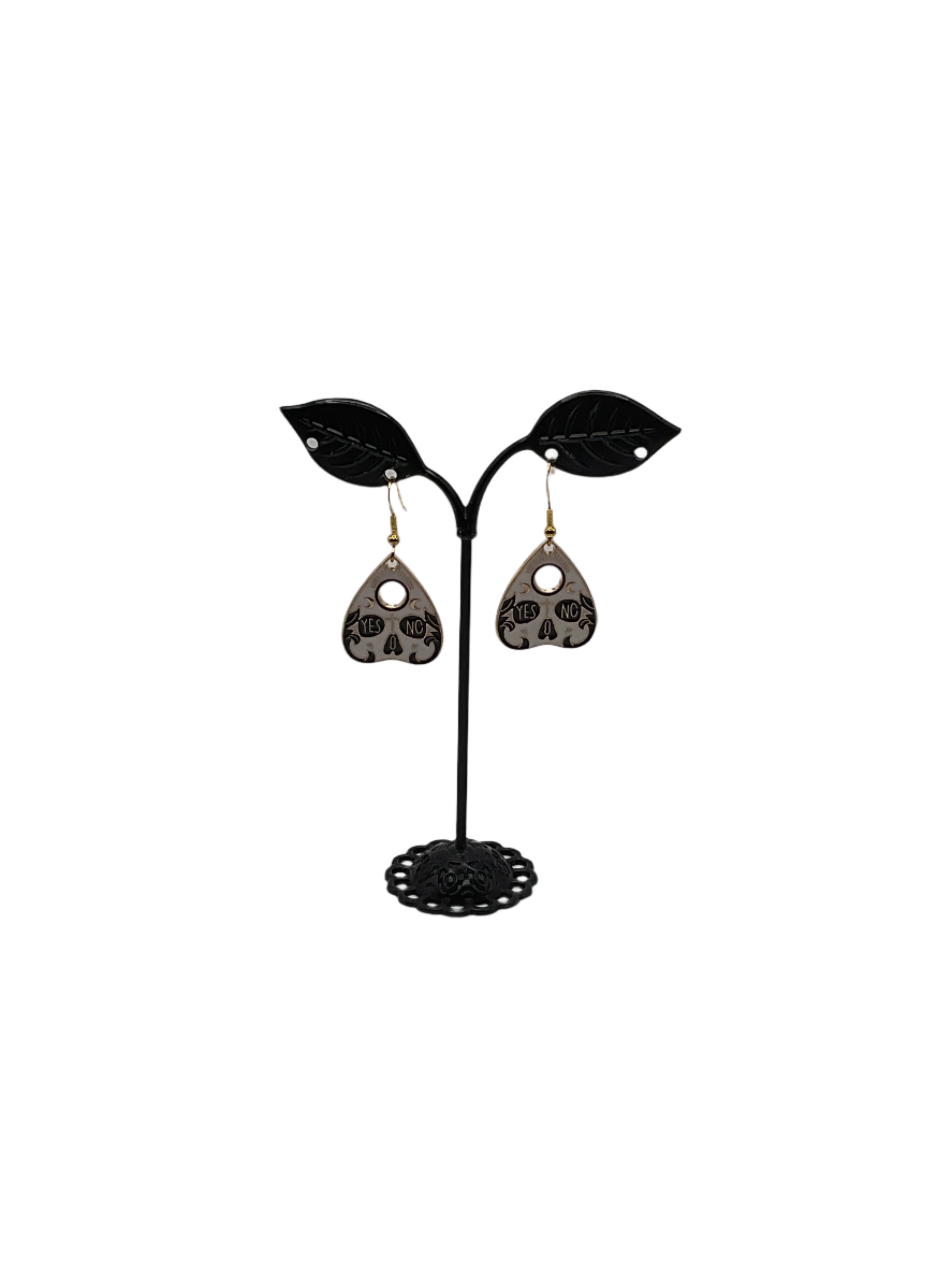 Skull Ouija Planchette Earrings