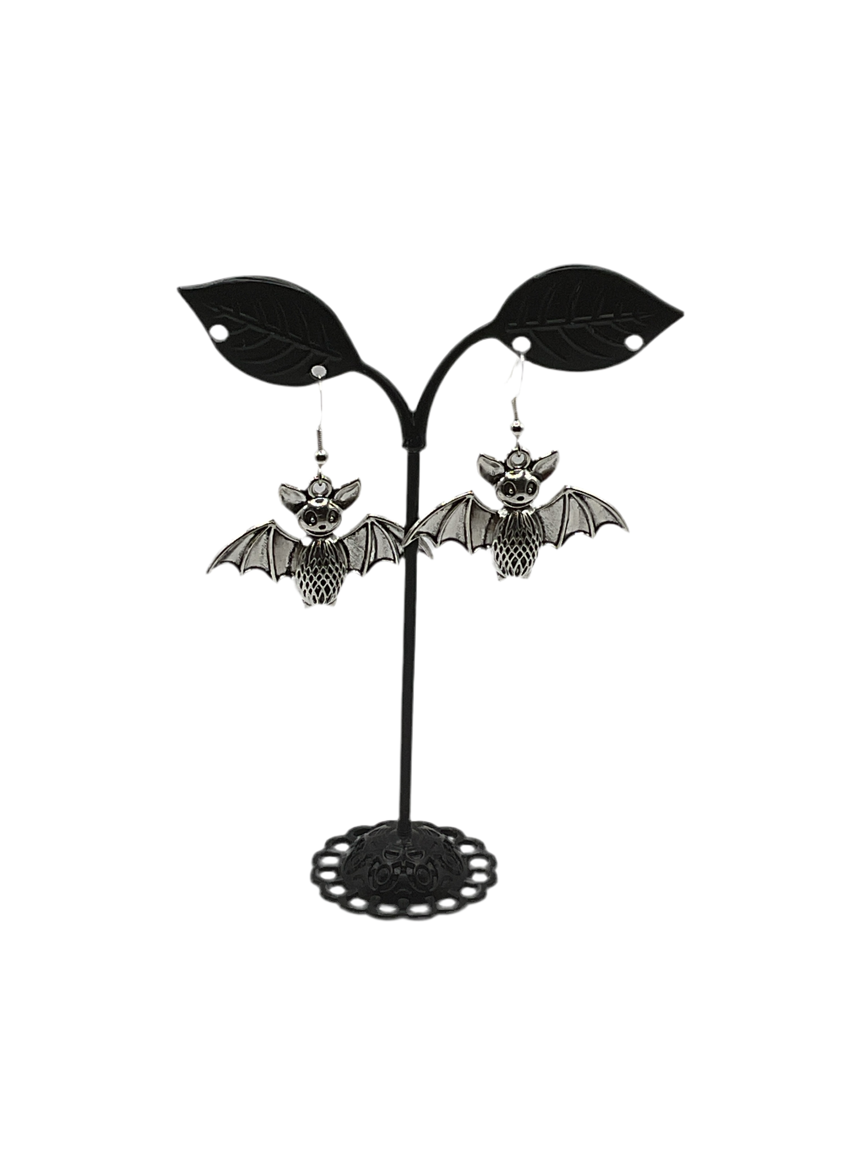 Silver Bat Earrings