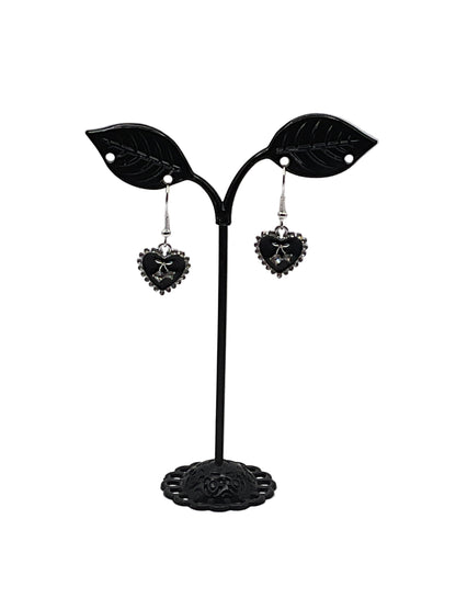 Black Heart Earrings 2