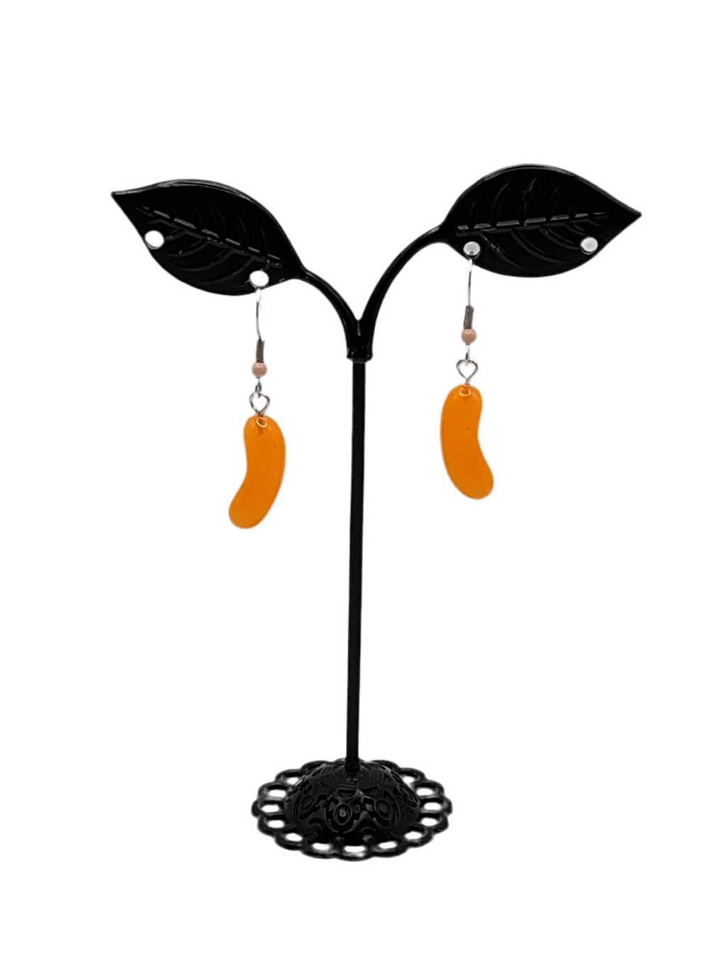 Orange jellybean Earrings