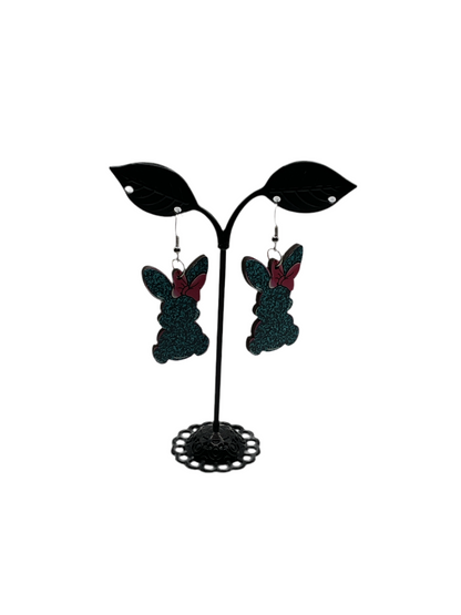 Blue bunny earrings