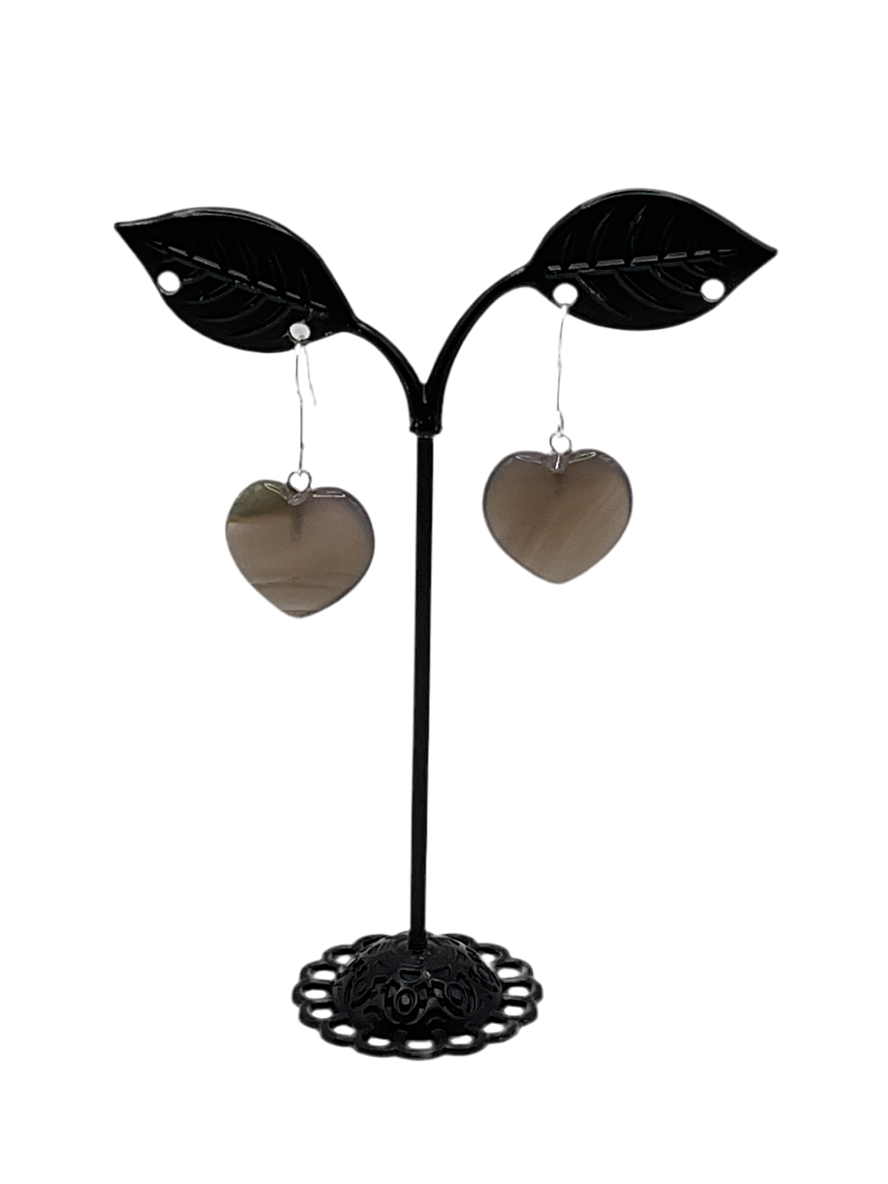 Grey heart earrings Main image
