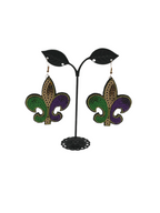 Sequin fleur-de-lis earrings