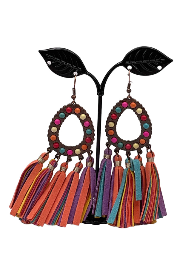 Western Tassel Earrings Hover Image