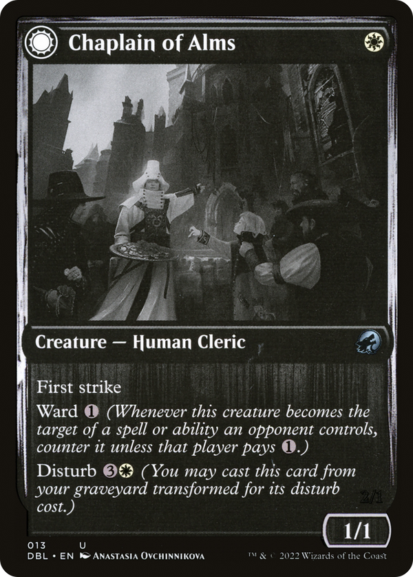 Chaplain of Alms // Chapel Shieldgeist (DBL-013) - Innistrad: Double Feature: (Double Faced Transform)
