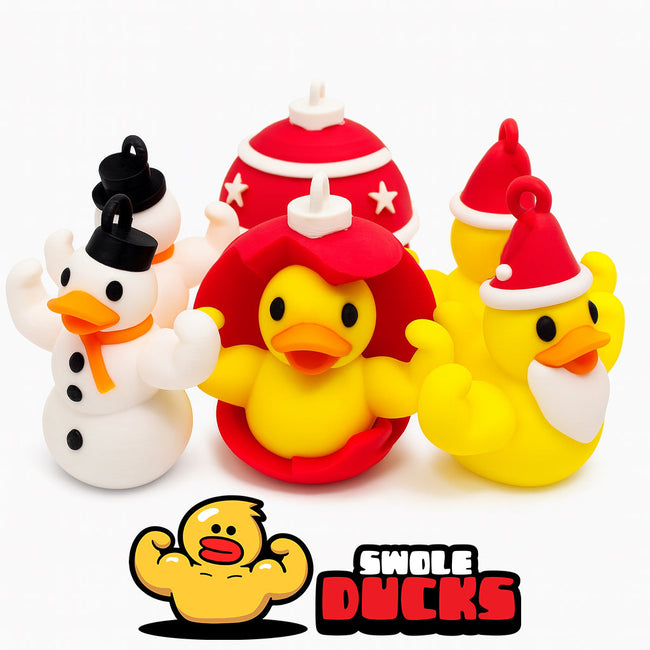 🎄 Swole Duck Holiday Orniment Pack - 3 Collectible Ducks Hover Image