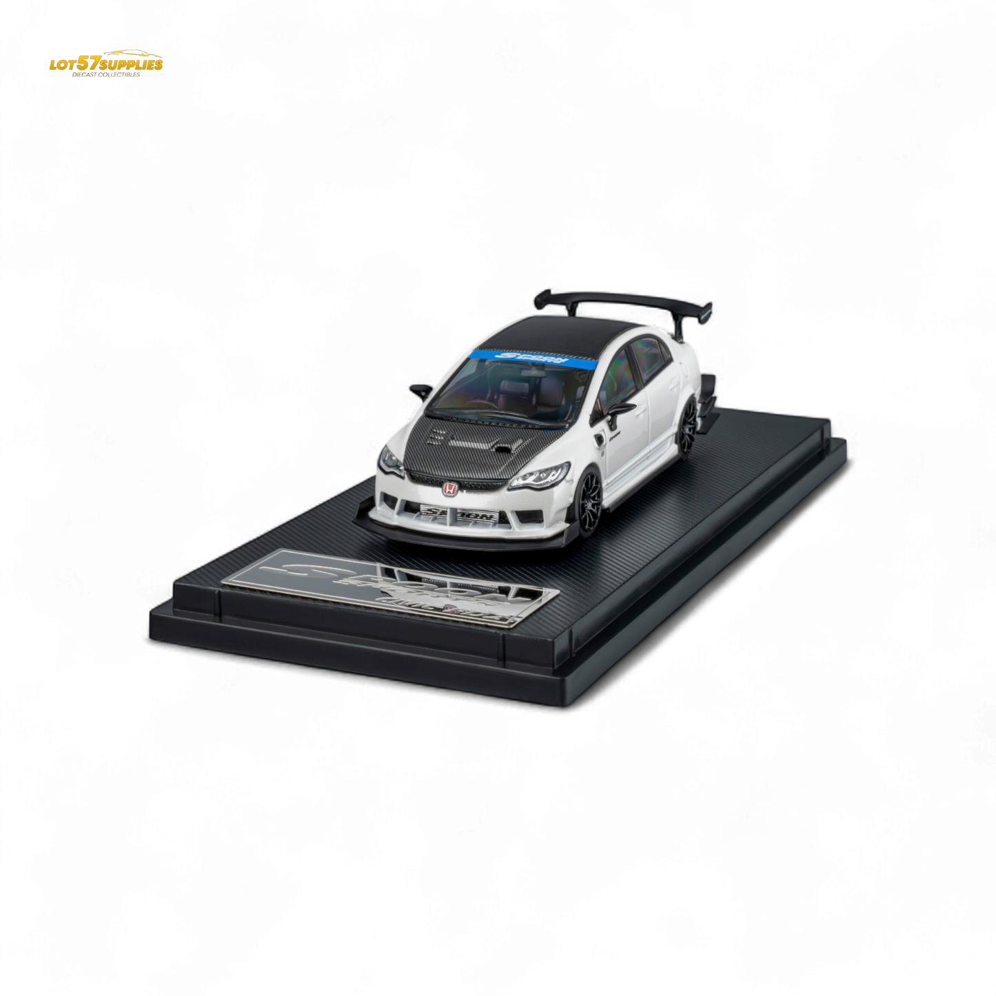 (Pre-Order) Microturbo Honda Civic Type R FD2 Spoon Sports - Metallic White 1:64