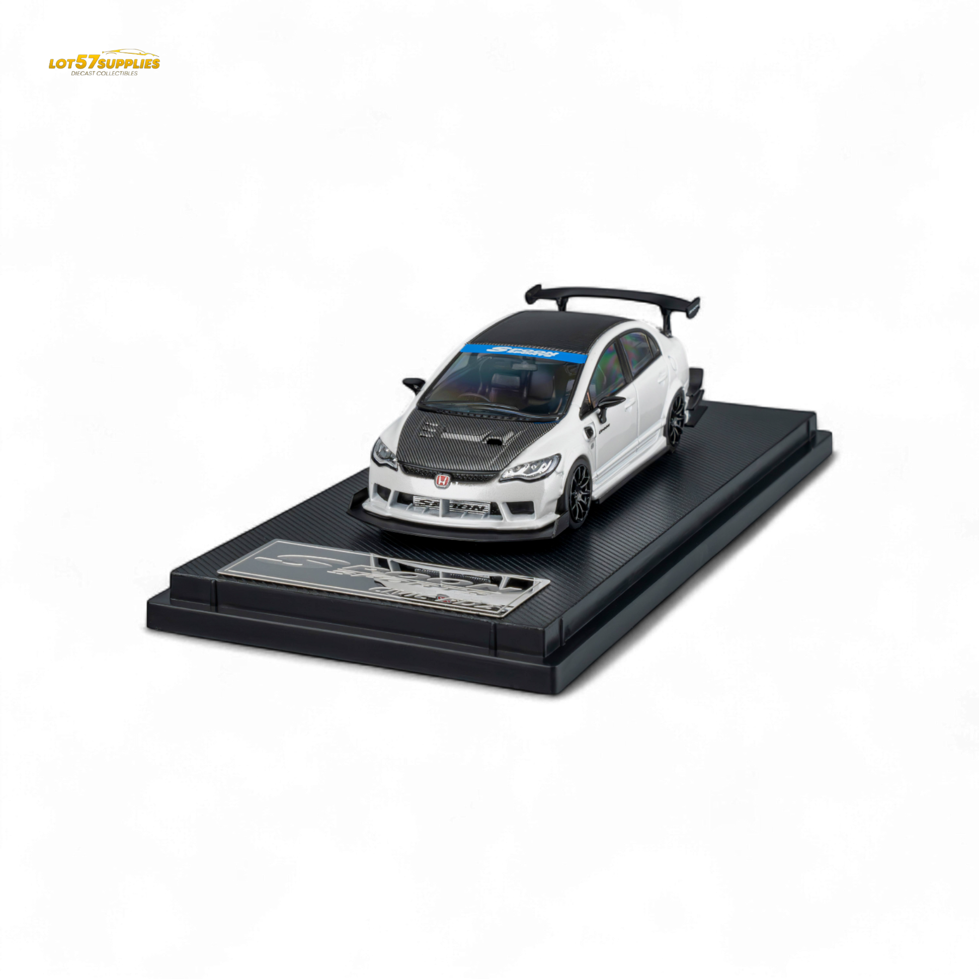 (Pre-Order) Microturbo Honda Civic Type R FD2 Spoon Sports - Metallic White 1:64