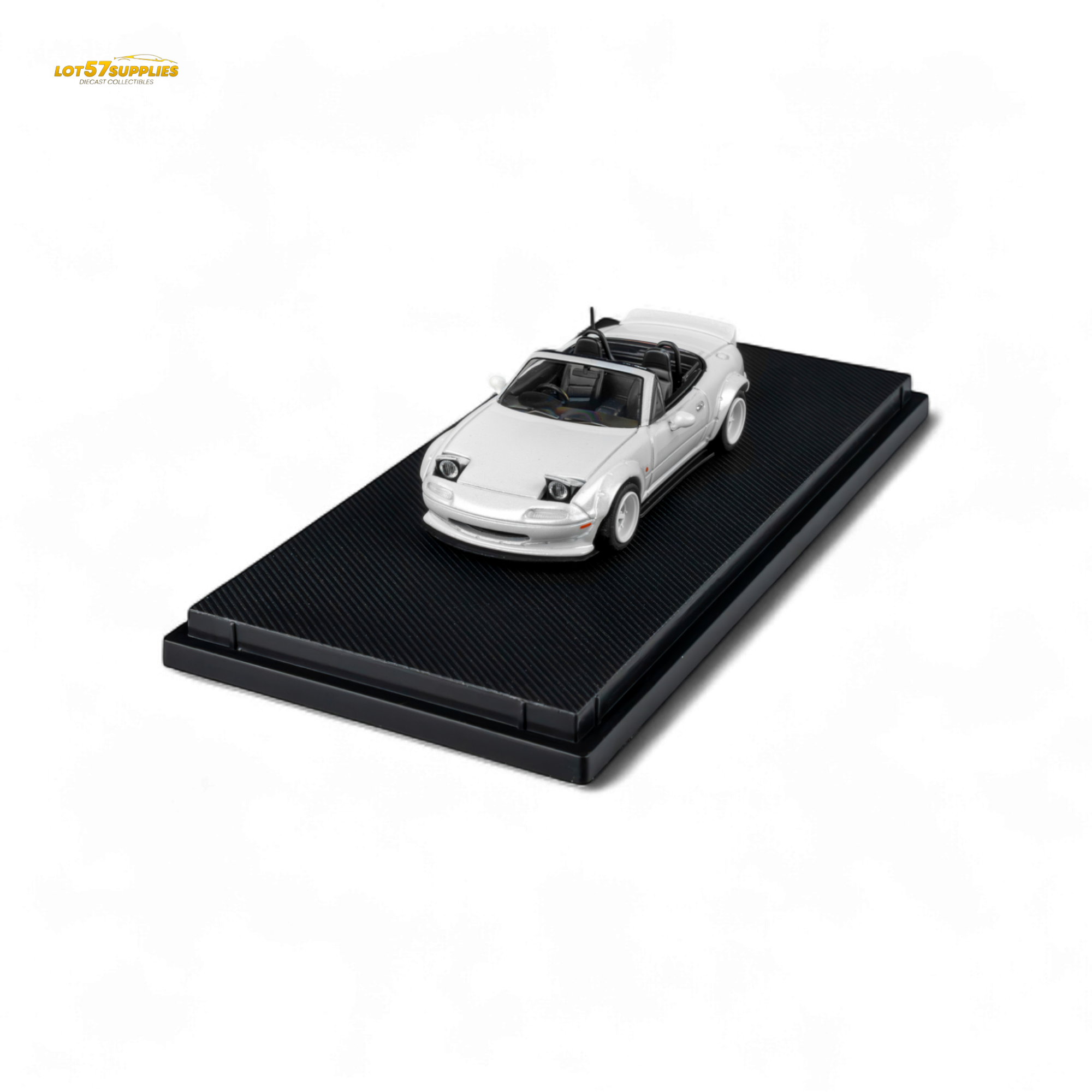 (Pre-Order) Microturbo Custom MX5 Rocket Bunny - Metallic White 1:64 - Collectors World Toys