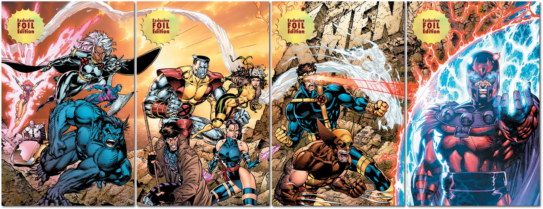 [4 PACK 🚨 Limited Edition! 🚨] [FOIL] X-Men 1991 #1 Facsimile Edition Unknown Comics Jim Lee Exclusive Connecting Cover PREMIUM Var (02/12/2025) - Collectors World Toys Main image
