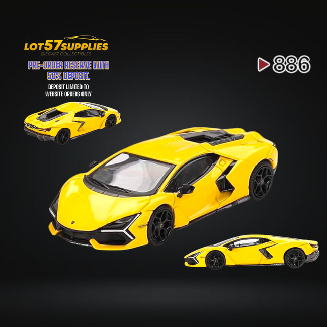 (Pre-Order) Mini-GT Lamborghini Revuelto Giallo #886 1:64 MGT00886 - Collectors World Toys Hover Image