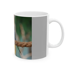Cockatiel and Parakeet Ceramic Mug, (11oz,) -