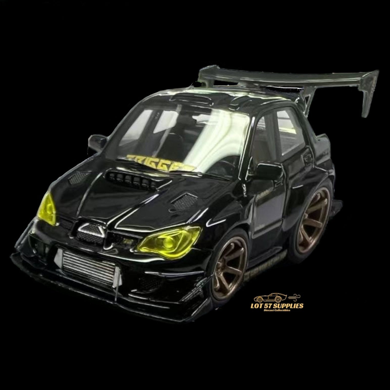 YM model X Q CAR Subaru Impreza WRX STI Voltex Black Gold Resin 1:64 Main image