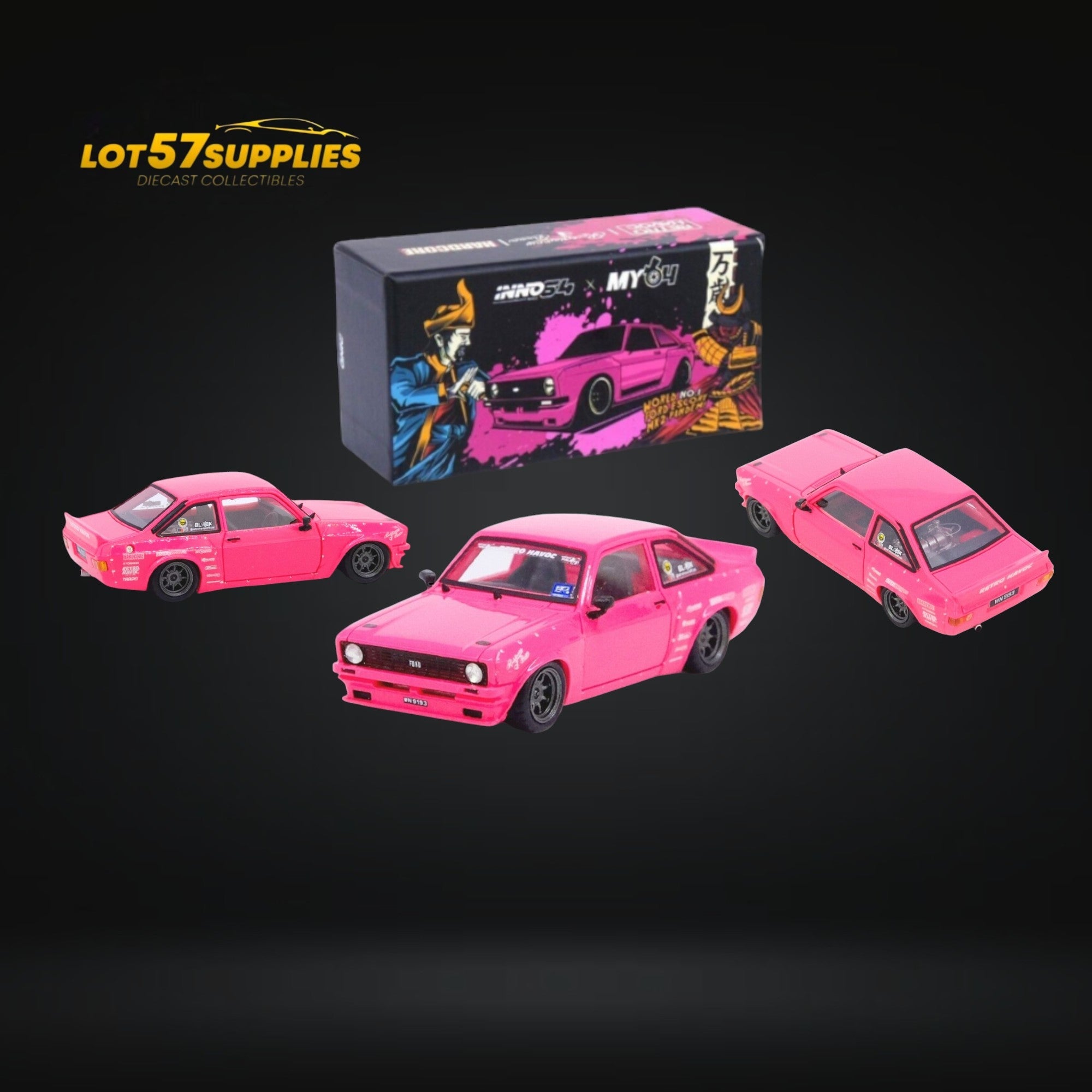 Inno64 Ford Escort MK2 Pandem "Emotion" Retro Havoc Pink 1:64 IN64R-MK2P-ERH Main image