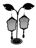 Black Hand Mirror Earrings