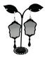 Black Hand Mirror Earrings