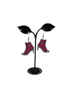 Pink high heel tennis shoe earrings