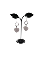 White heart earrings