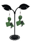 Green alien earrings