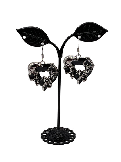 Black Heart Earrings
