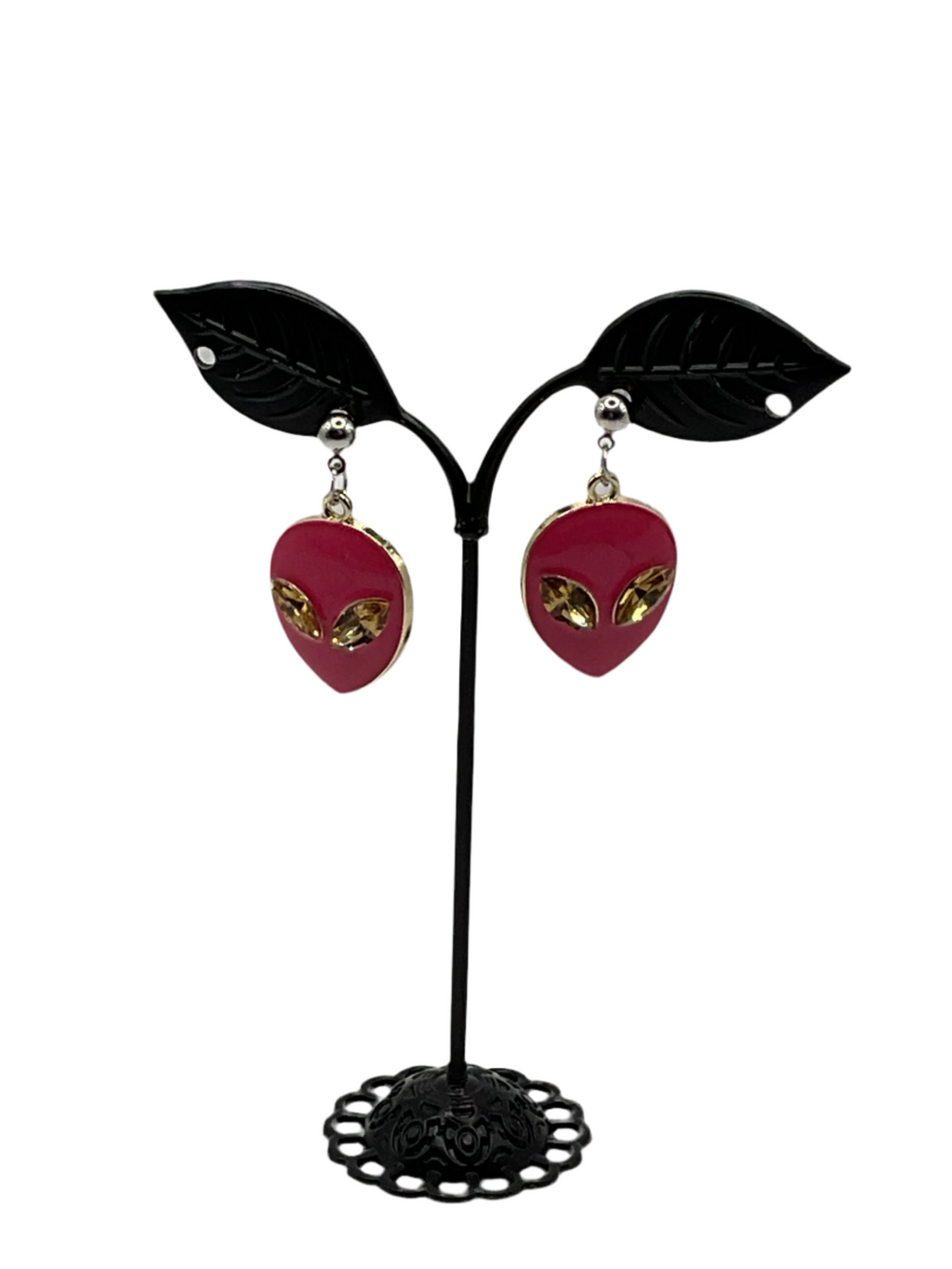 Pink Alien Earrings