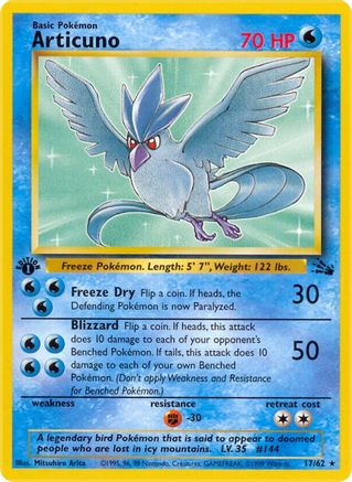 Articuno 017/62 - Fossil 1st Edition