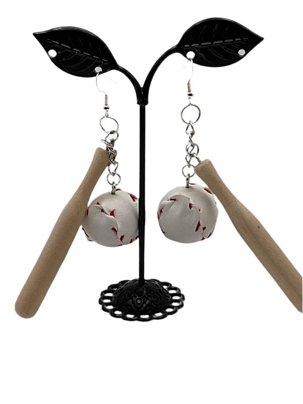 Baseball and Bat Earrings
