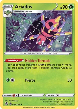 Ariados 004/195 - SWSH12 Silver Tempest Reverse Holofoil Main image