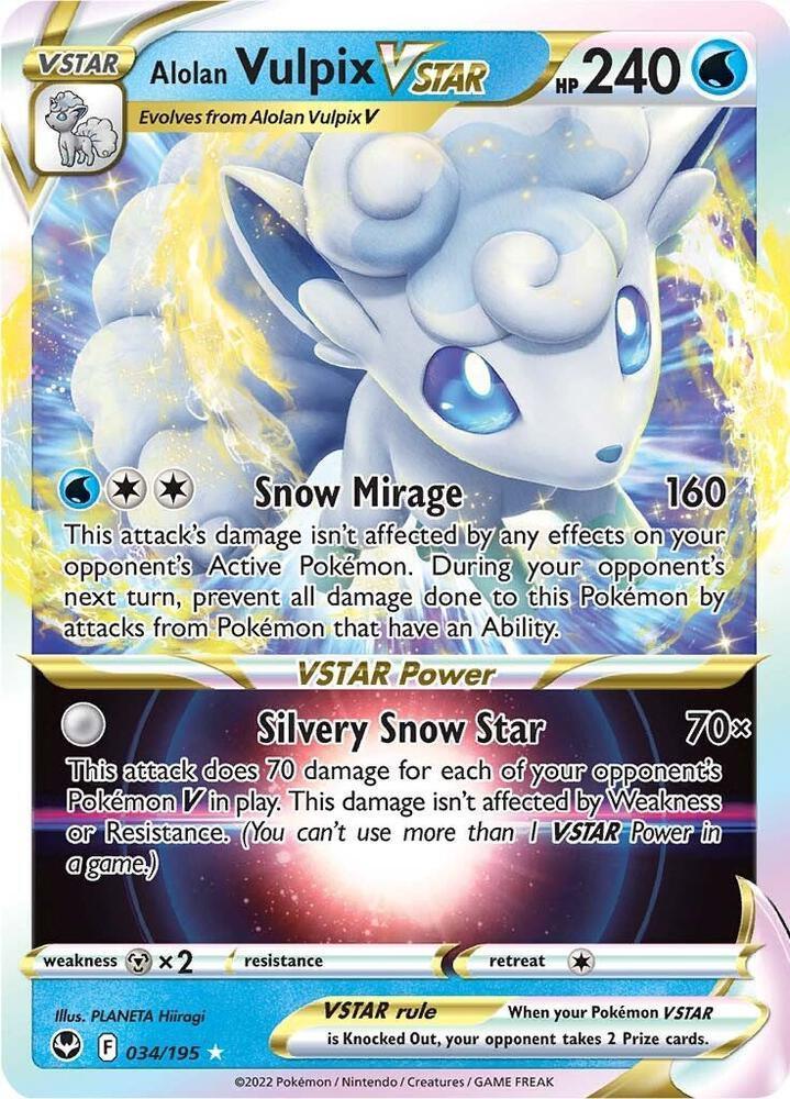 Alolan Vulpix VSTAR (034/195) [Sword & Shield: Silver Tempest] Main image