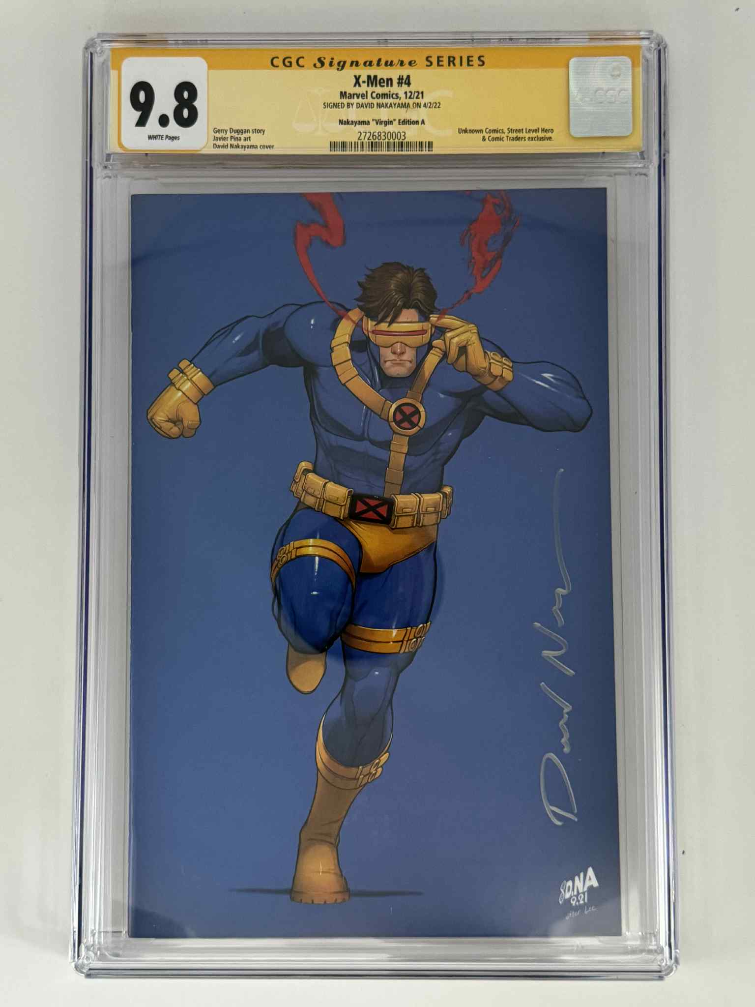 [Signed by David Nakayama] X-Men #4 CGC 9.8 Yellow Label Exclusive Virgin Color Bleed Var Main image