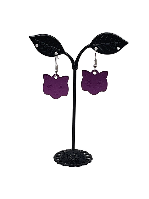 Cat Head Tag Earrings