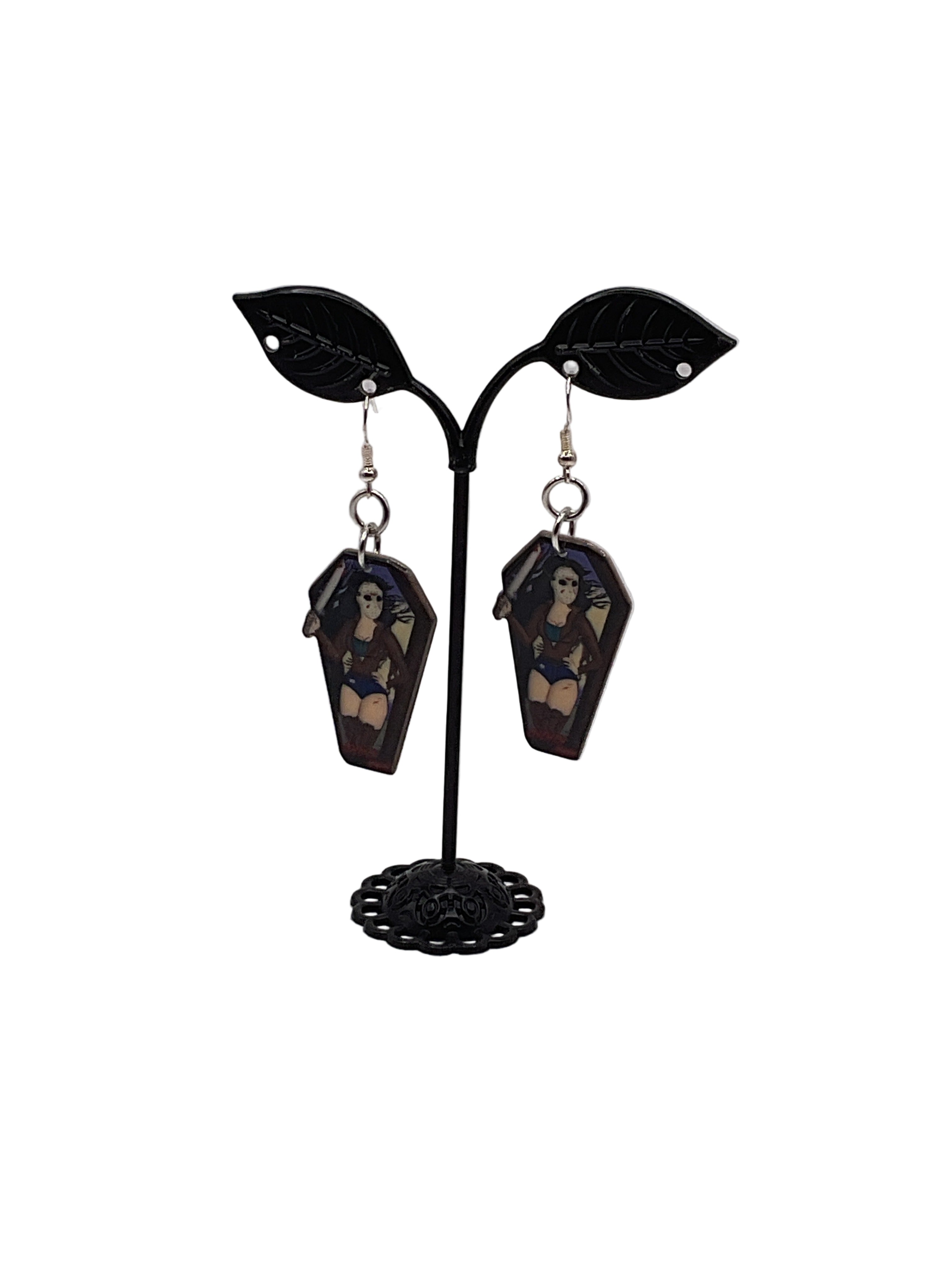 Horror Joker Coffin Earrings