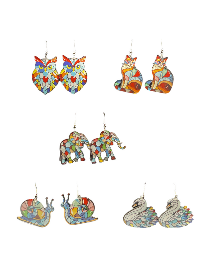 Stained- Glass Earrings Hover Image