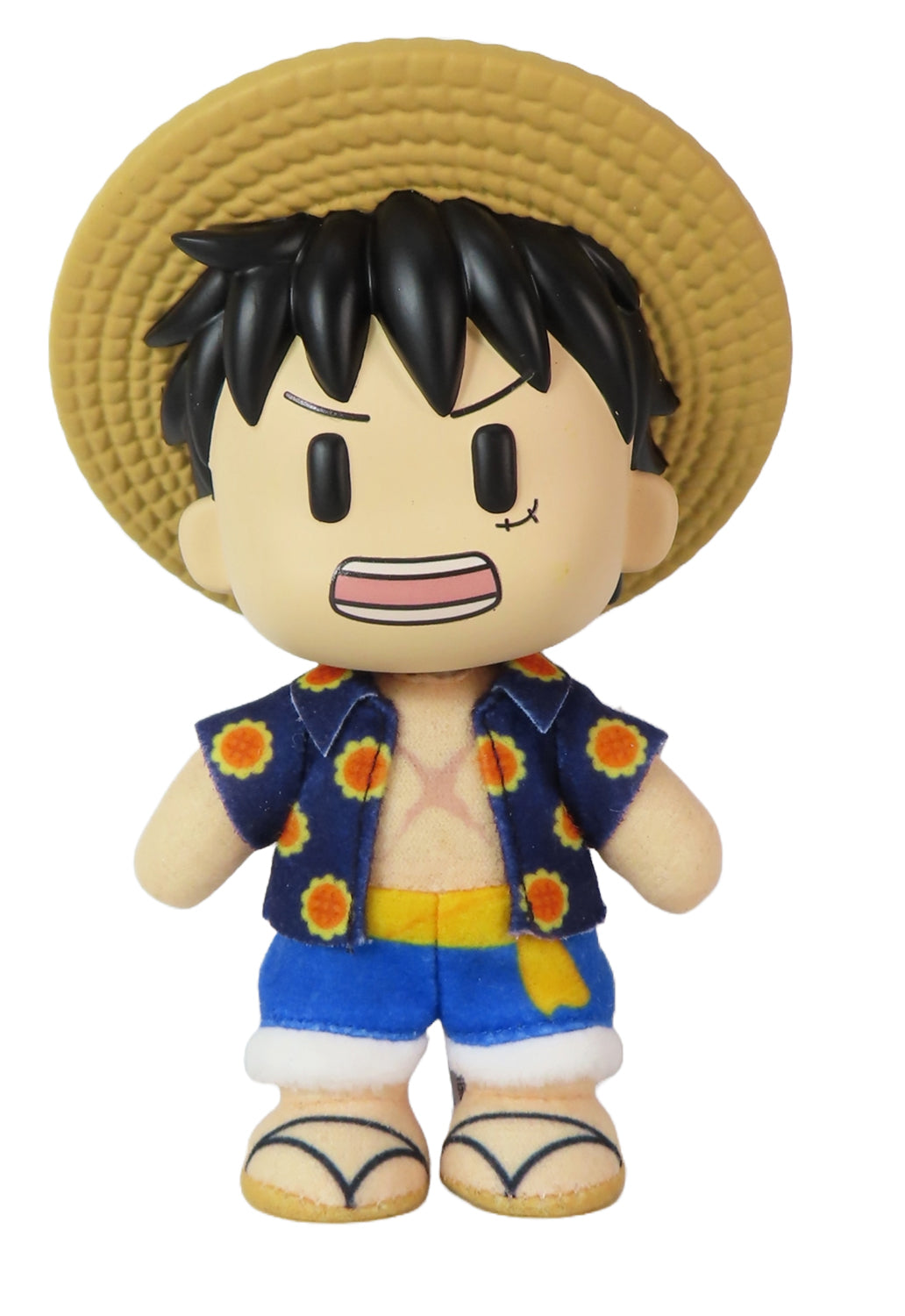 ONE PIECE - LUFFY DRESS ROZA PLASTIC HEAD MOVEABLE VER PLUSH 4.5'' Main image